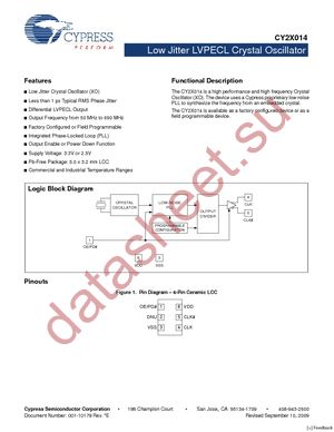 CY2X014FLXIT datasheet  